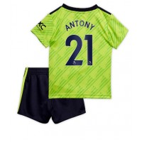 Fotbalové Dres Manchester United Antony #21 Dětské Alternativní 2022-23 Krátký Rukáv (+ trenýrky)